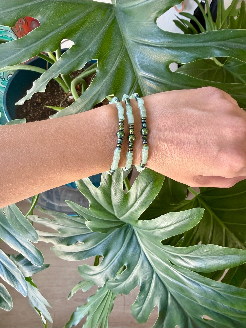 Aventurine & Hematite bracelet set